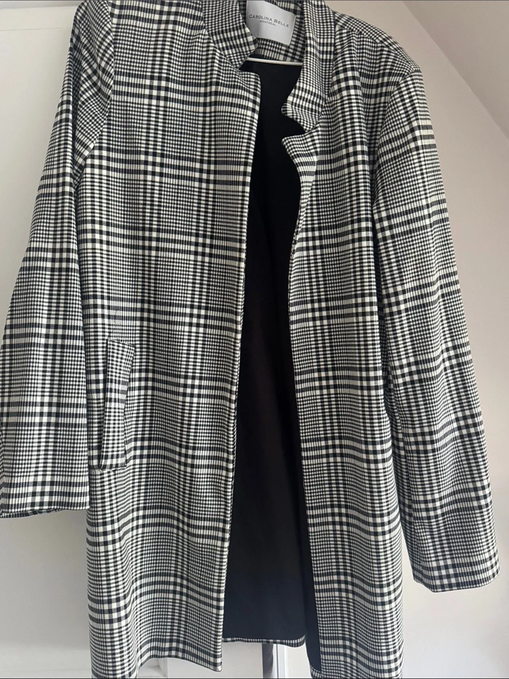 Carolina Belle Black & White Plaid Blazer Jacket